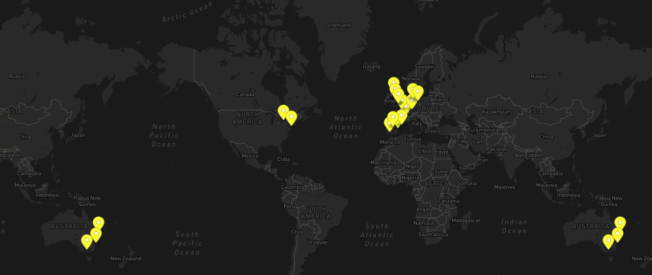 Map of Zoomo locations