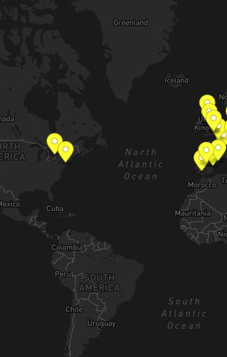 Map of Zoomo locations