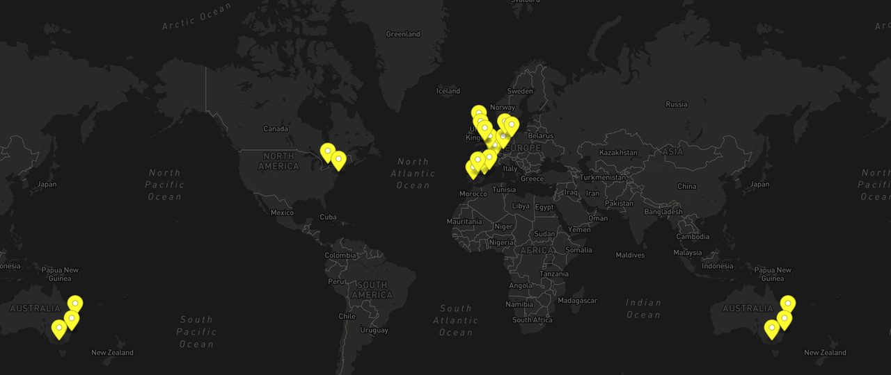 Map of Zoomo locations